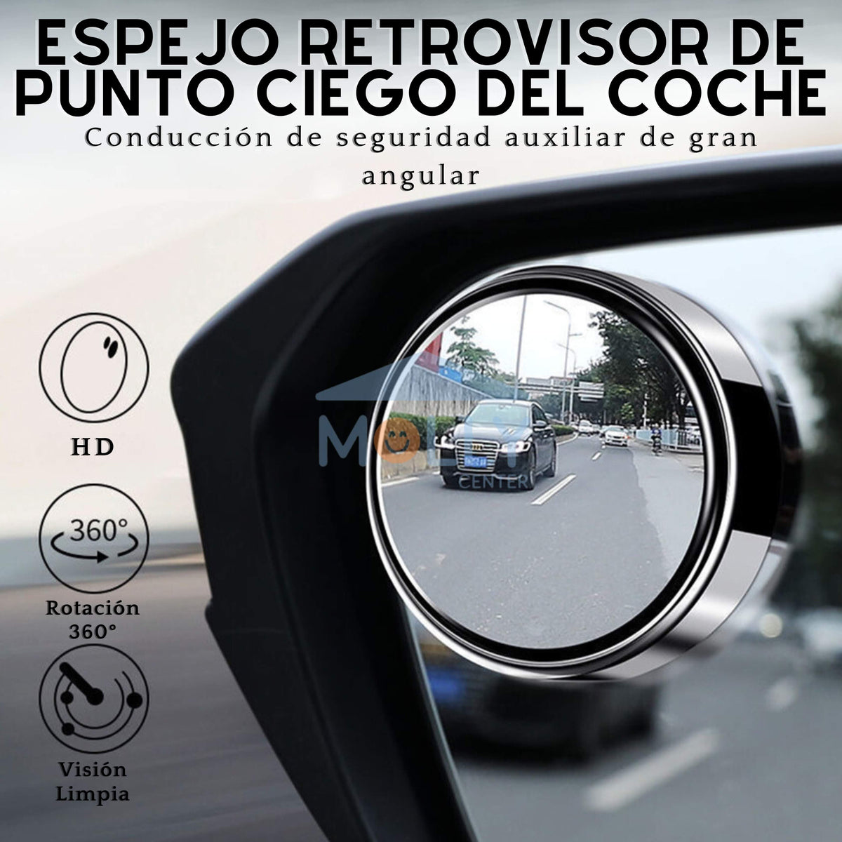 Espejo retrovisor 360° Punto Ciego 2 unidades