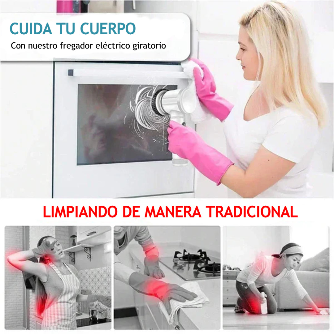 Cepillo eléctrico giratorio para limpieza, 5 en 1, con 5 cabezales reemplazables.