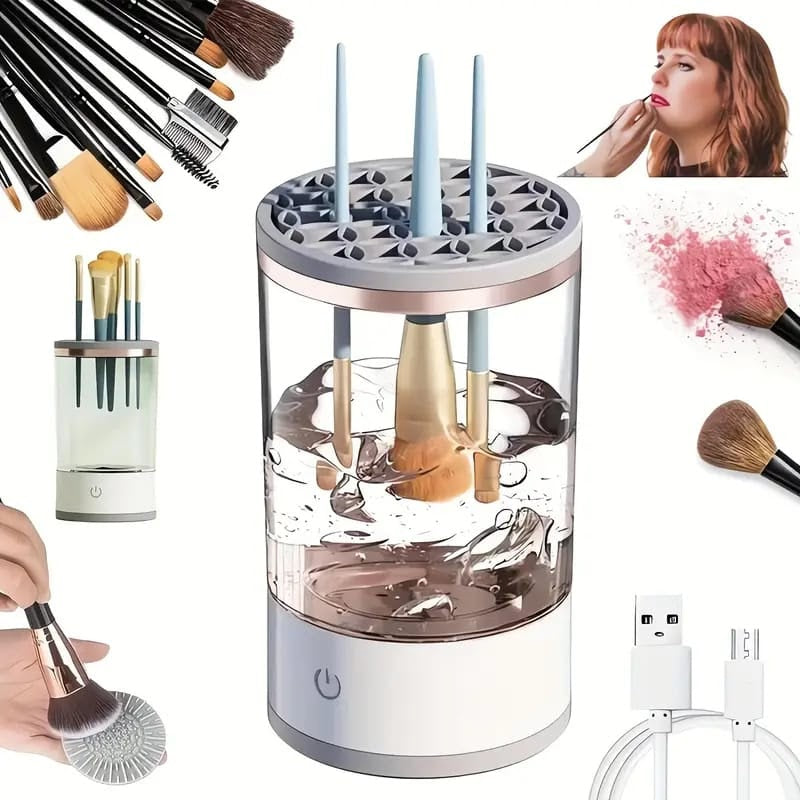 Limpiador de brochas de maquillaje eléctrico