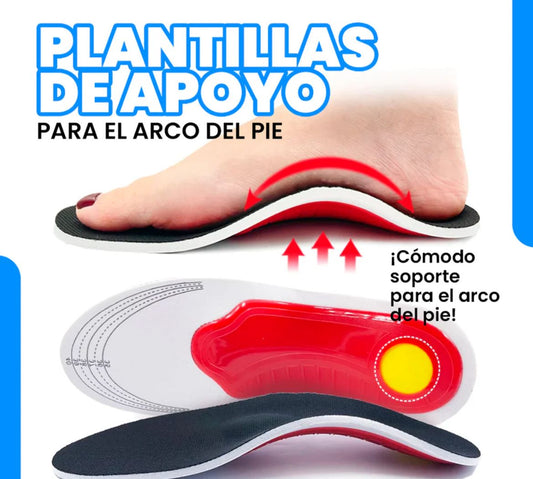 Plantillas ortopédicas con soporte para arco