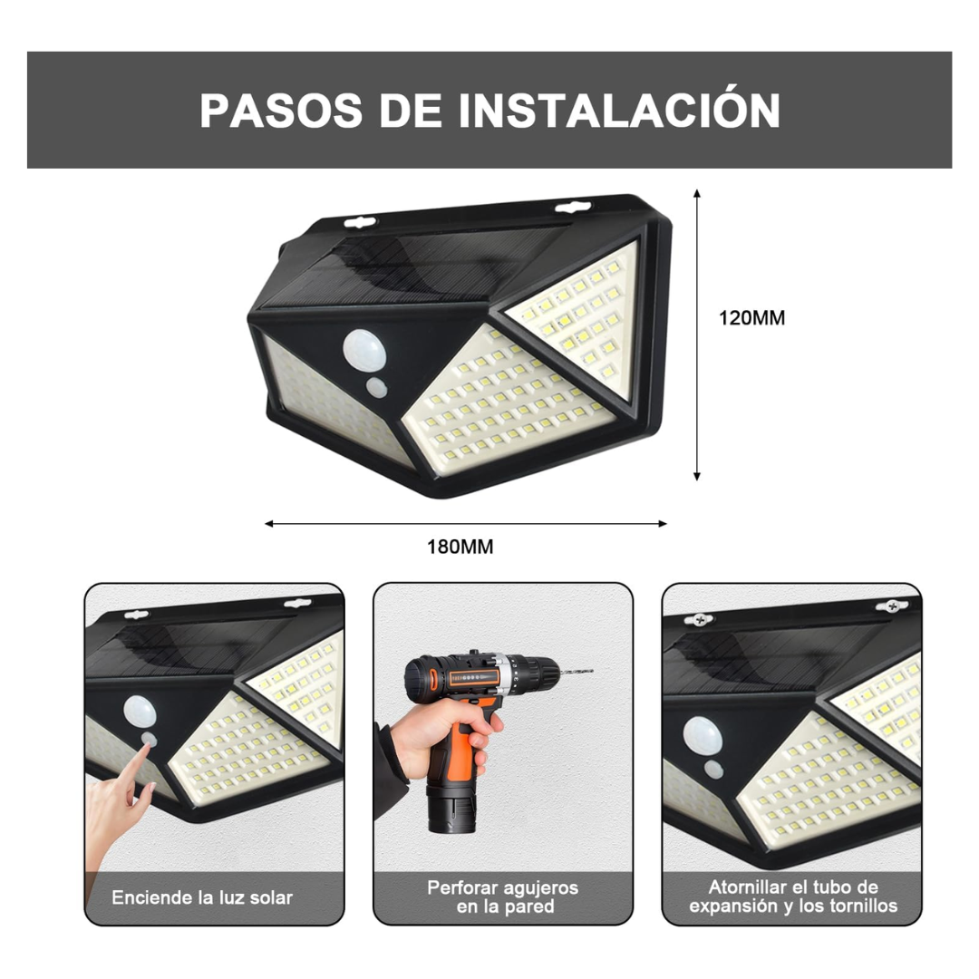 Lámpara Solar LED con sensor | PACK 3 UNDS