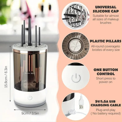 Limpiador de brochas de maquillaje eléctrico